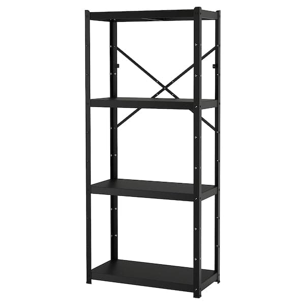 Ikea BROR - Shelving unit, black, 85x40x190 cm