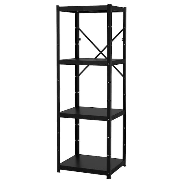 BROR - Shelving unit, black, 65x55x190 cm - best price from Maltashopper.com 29471759