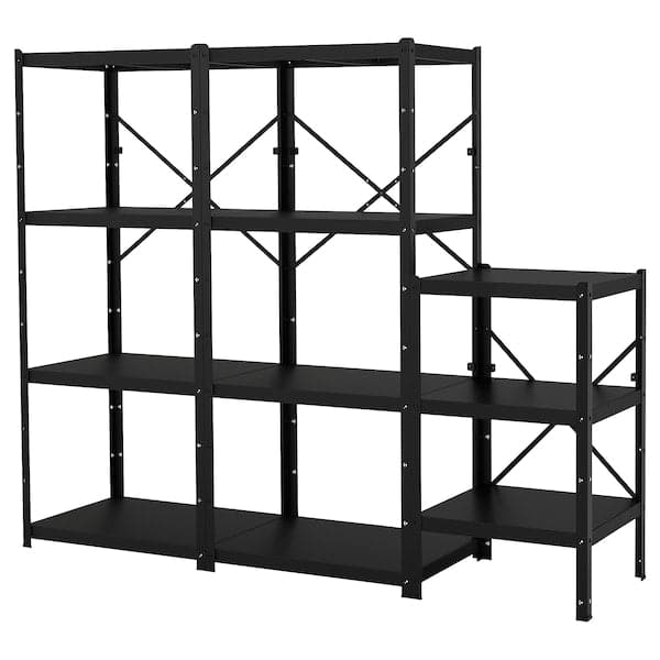 BROR - Shelving unit, black, 234x55x190 cm