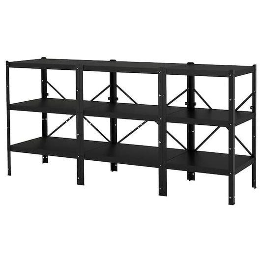 Ikea BROR - Shelving unit, black, 234x55x110 cm