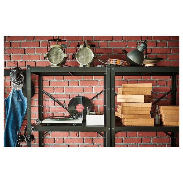 Ikea BROR - Shelving unit, black, 254x40x190 cm
