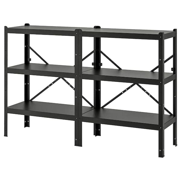 BROR - Shelving unit, black, 170x40x110 cm - best price from Maltashopper.com 99471746