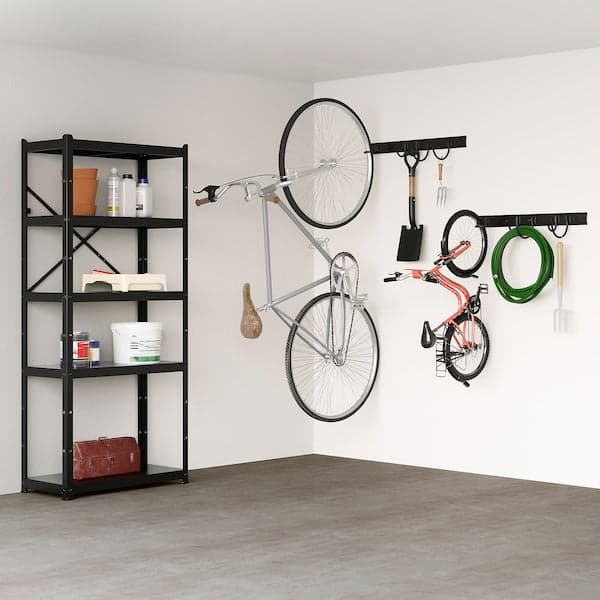 BROR - Shelving unit, black, 85x40x190 cm - best price from Maltashopper.com 09471741