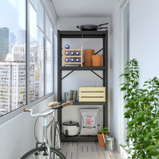 Ikea BROR - Shelving unit, black, 85x40x190 cm