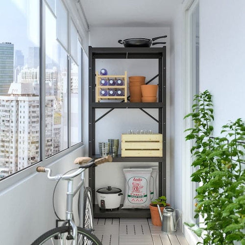 BROR - Shelving unit, black, 85x40x190 cm
