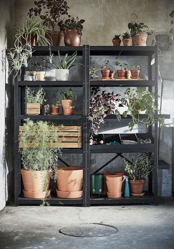 BROR - Shelving unit, black, 85x40x190 cm - best price from Maltashopper.com 09471741