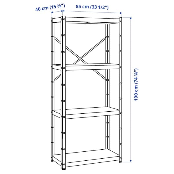 Ikea BROR - Shelving unit, black, 85x40x190 cm