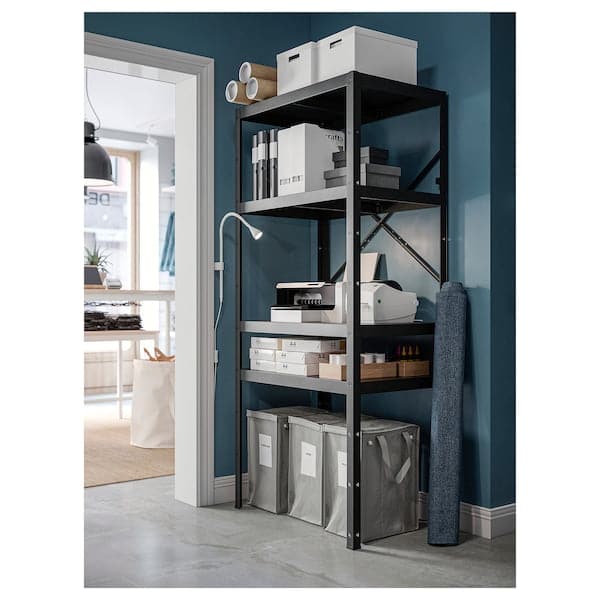 Ikea BROR - Shelving unit, black, 85x55x190 cm