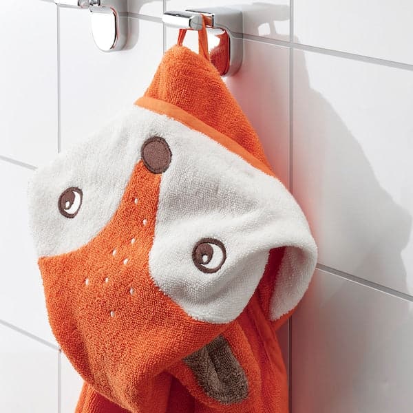 BRUMMIG - Towel with hood, fox shaped/orange, 70x140 cm - best price from Maltashopper.com 80521181