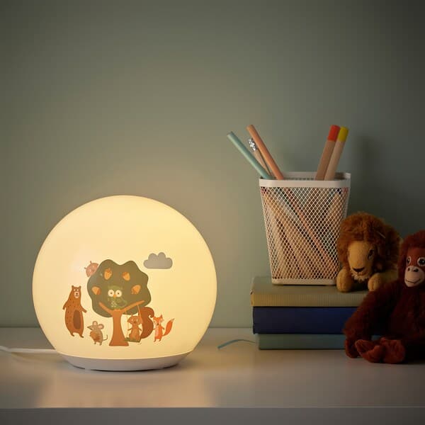 Ikea BRUMMIG - LED table lamp, forest motif ,