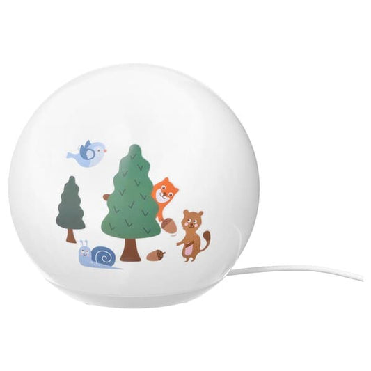 Ikea BRUMMIG - LED table lamp, forest motif ,