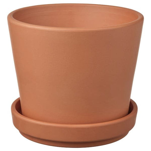 BRUNBÄR - Plant pot with saucer, outdoor terracotta, 12 cm