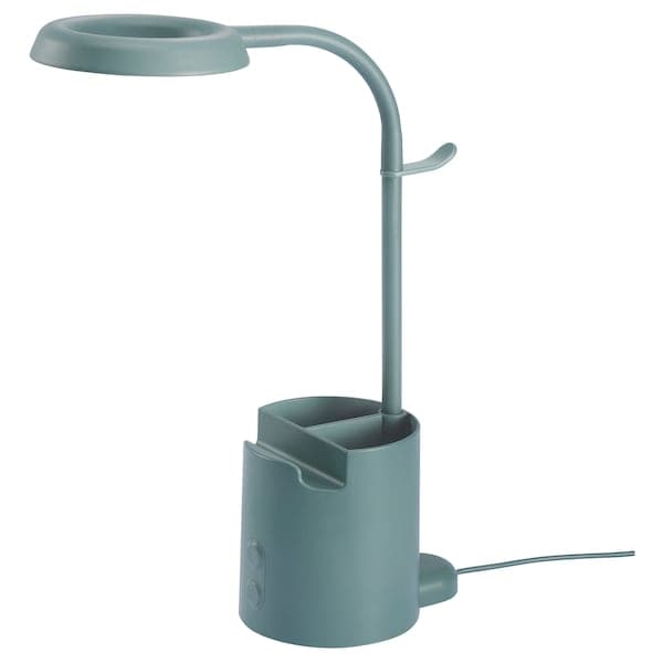 Ikea BRUNBÅGE - LED work lamp, with dimmable/turquoise light box ,