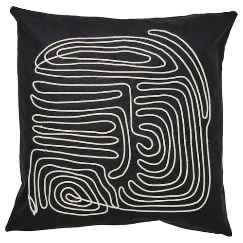 BRUNBRÄKEN - Cushion cover, black/white, 50x50 cm