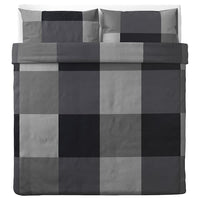 BRUNKRISSLA - Duvet cover and 2 pillowcases, black, 240x220/50x80 cm - best price from Maltashopper.com 90564575