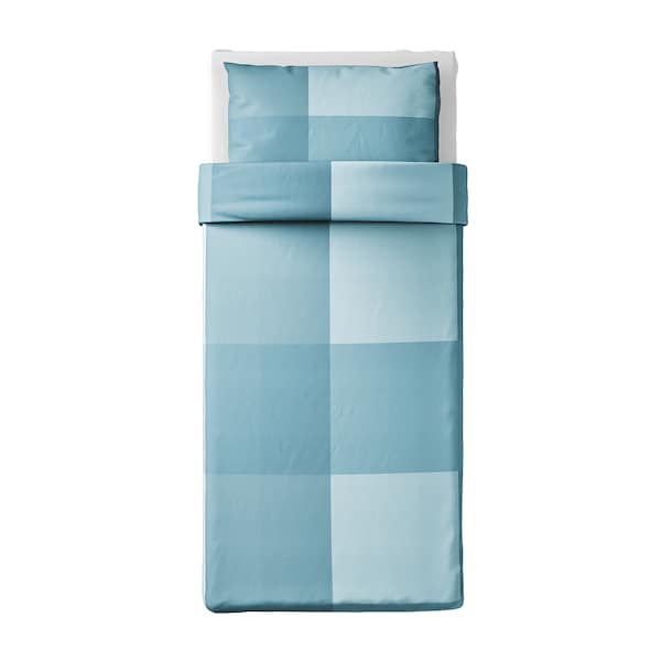 Ikea BRUNKRISSLA - Duvet cover and pillowcase, light blue ,