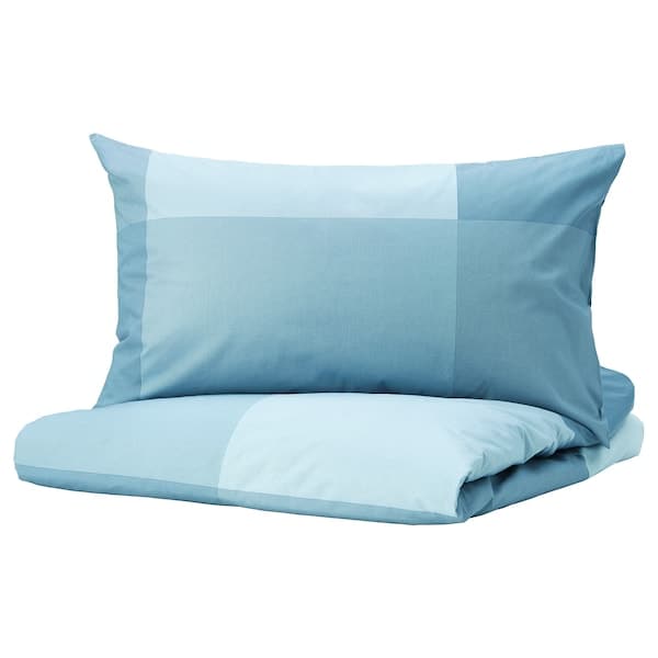 Ikea BRUNKRISSLA - Duvet cover and pillowcase, light blue ,