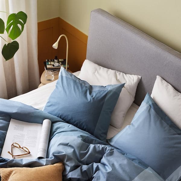 Ikea BRUNKRISSLA - Duvet cover and pillowcase, light blue ,