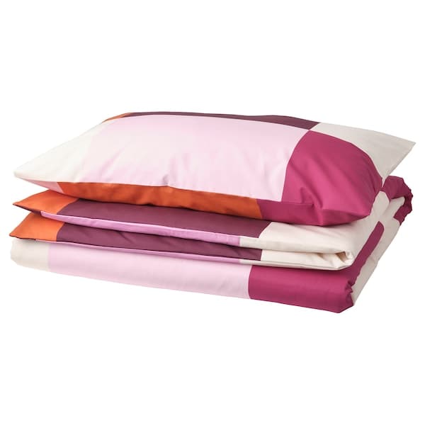 Ikea BRUNKRISSLA - Duvet cover and pillowcase, pink, 150x200/50x80 cm