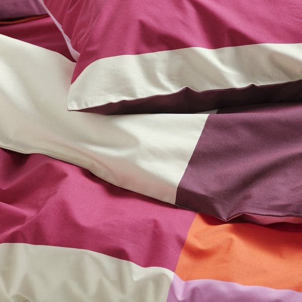 Ikea BRUNKRISSLA - Duvet cover and pillowcase, pink, 150x200/50x80 cm