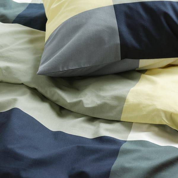 BRUNKRISSLA - Duvet cover and pillowcase, green/multicolour, 150x200/50x80 cm - best price from Maltashopper.com 40554814