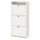 BRUSALI - BRUSALI Shoe cabinet with 3 compartments, white, 61x30x130 cm