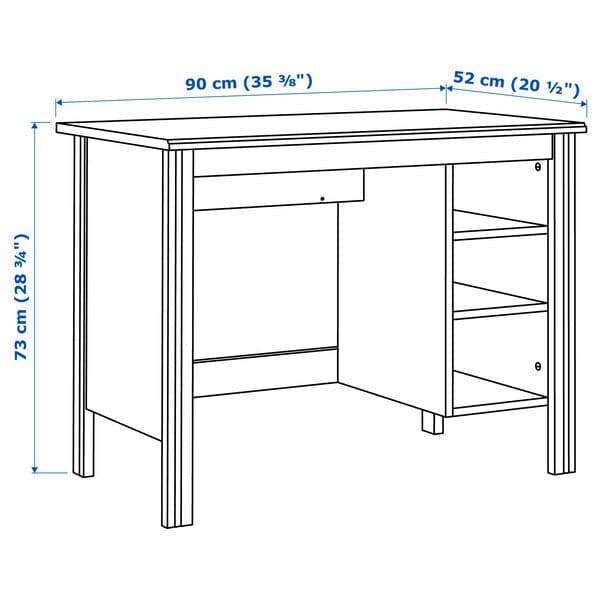 Ikea BRUSALI - Desk, white, 90x52 cm