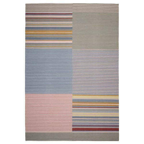 BUDDINGE - Rug, flatwoven, handmade multicolour/stripe pattern, 170x240 cm