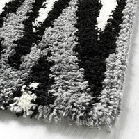 BULLERREMSA - Rug, high pile, black grey/white, 133x195 cm - best price from Maltashopper.com 70554389