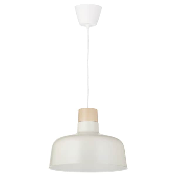 Ikea BUNKEFLO - Pendant lamp, white/birch, 36 cm
