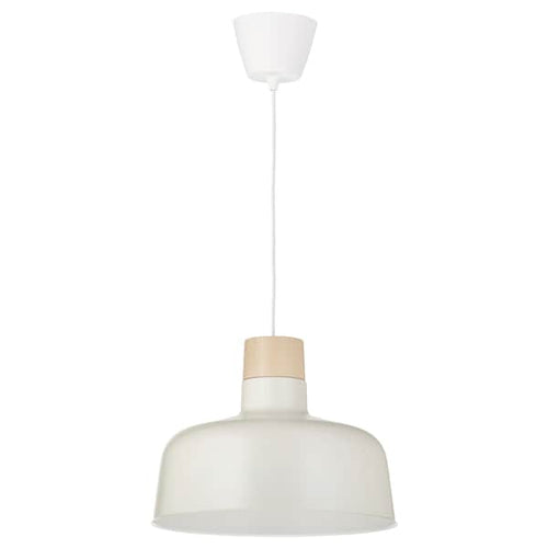 BUNKEFLO - Pendant lamp, white/birch, 36 cm