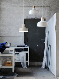 BUNKEFLO - Pendant lamp, white/birch, 36 cm - best price from Maltashopper.com 60488390
