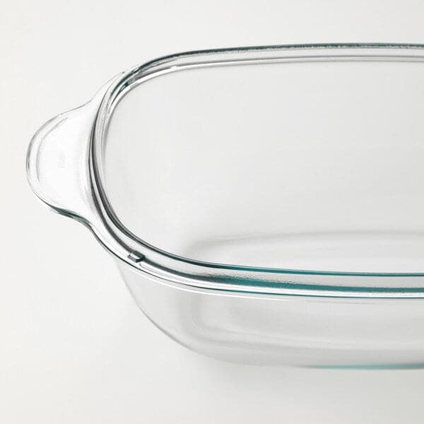 BUREN - Oven/serving dish with lid, clear glass, 42x26 cm - best price from Maltashopper.com 00214591
