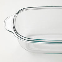 BUREN - Oven/serving dish with lid, clear glass, 42x26 cm - best price from Maltashopper.com 00214591
