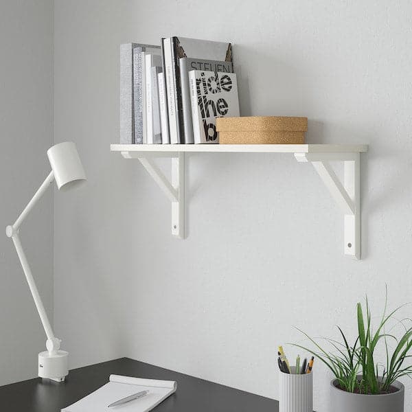 BURHULT / SANDSHULT - Wall shelf, white/white stained aspen, 59x20 cm - best price from Maltashopper.com 49325984