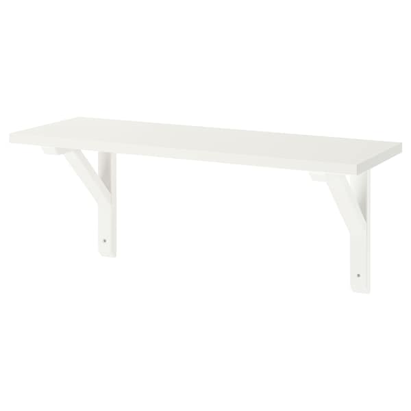 BURHULT / SANDSHULT - Wall shelf, white/white stained aspen, 59x20 cm