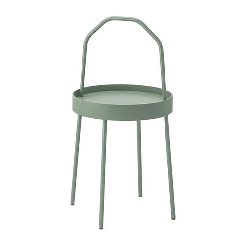 BURVIK - Side table, light grey-green, 38 cm