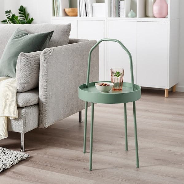 Ikea BURVIK - Side table, light grey-green, 38 cm