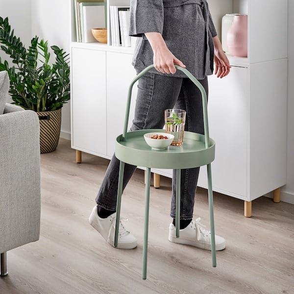 Ikea BURVIK - Side table, light grey-green, 38 cm