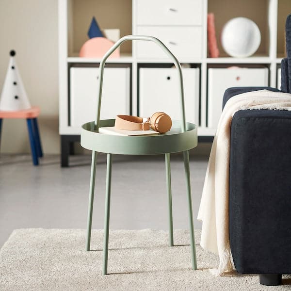 BURVIK - Side table, light grey-green, 38 cm - best price from Maltashopper.com 80513001