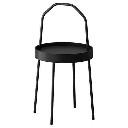 BURVIK - Side table, black, 38 cm