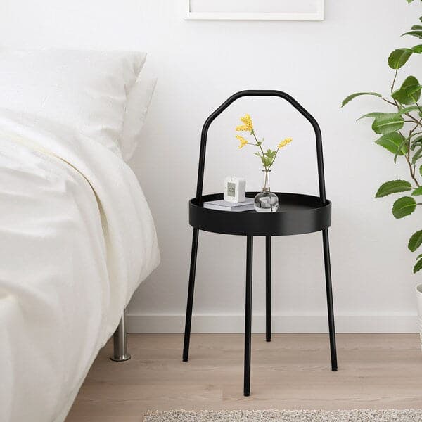 BURVIK - Side table, black, 38 cm - best price from Maltashopper.com 70340384