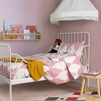 BUSENKEL - Duvet cover and pillowcase, ballerina pattern pink/white, 150x200/50x80 cm - best price from Maltashopper.com 20517846