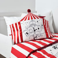 BUSENKEL - Cushion, shape of a red / white circus tent,48x37 cm - best price from Maltashopper.com 40523182