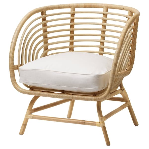 BUSKBO Armchair - rattan/Djupvik white ,