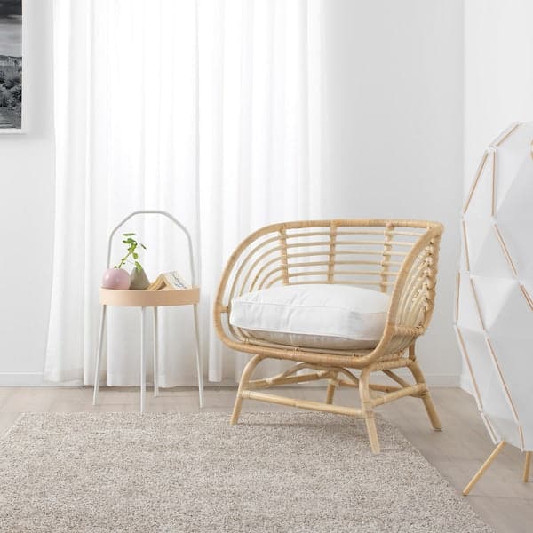 Ikea BUSKBO Armchair - rattan/Djupvik white ,