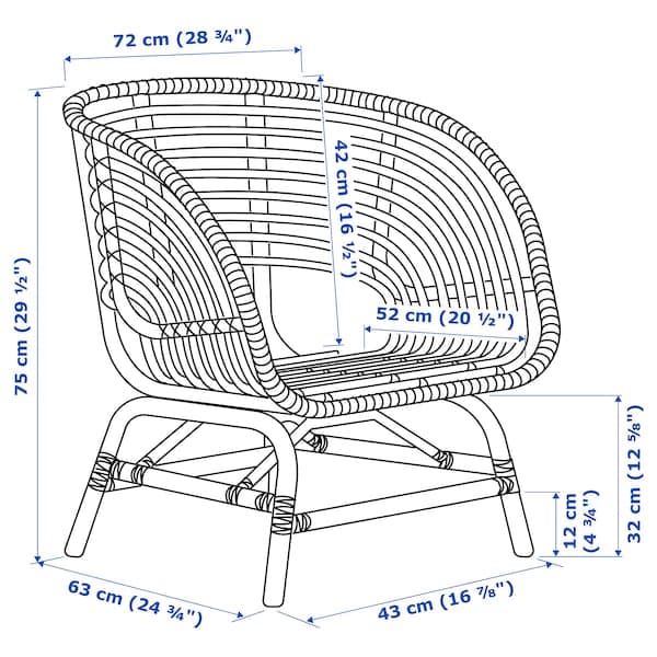 BUSKBO - Armchair, rattan , - Premium Arm Chairs, Recliners & Sleeper Chairs from Ikea - Just €219.99! Shop now at Maltashopper.com