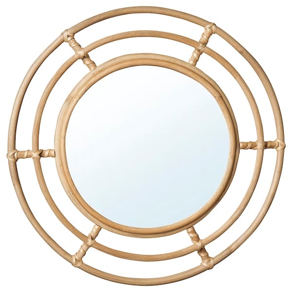 BUSKBO - Mirror, rattan, 42 cm