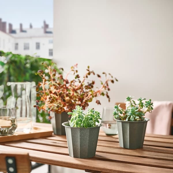 Ikea BUSKVERK - Plant pot, in/outdoor grey, 9 cm