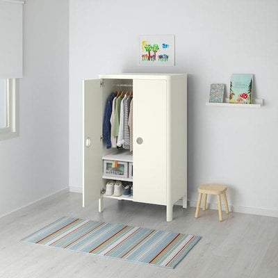 BUSUNGE - Wardrobe, white, 80x139 cm - best price from Maltashopper.com 20305707